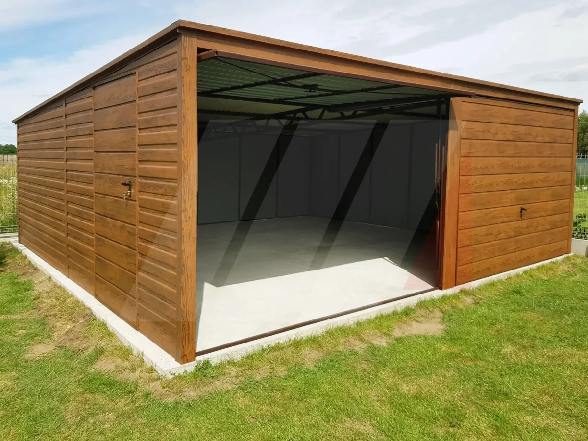 Dvougaráž z trapézového plechu multigloss 6m x 6m