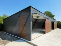 Pěti garáž z trapézového plechu grafit 15m x 6m
