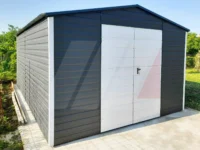 Zahradní domek se sedlovou střechou grafit 4m x 5m bílé dveře