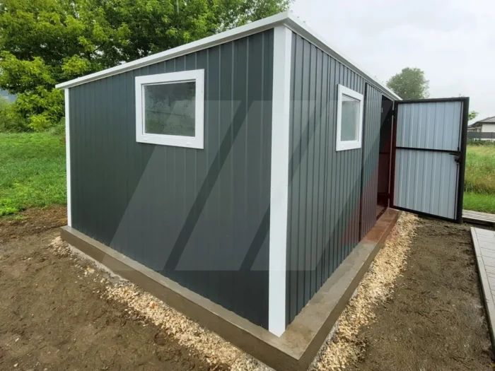 Zahradní nářaďový domek 5m x 3m se spádem střechy dozadu