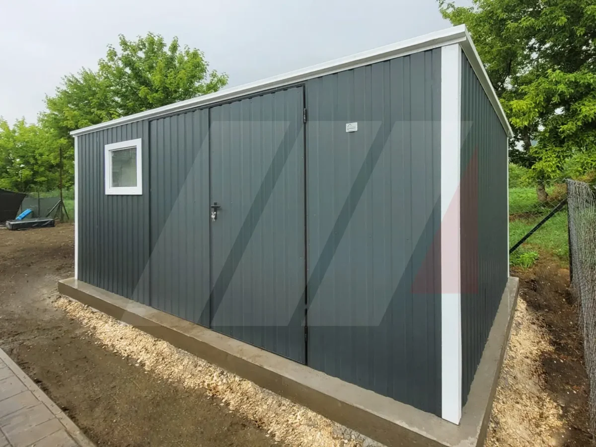 Zahradní nářaďový domek 5m x 3m se spádem střechy dozadu