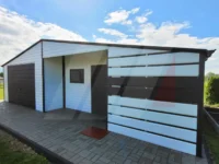 Plechová garáž 9m x 6m s technickou místností 2m x 6m