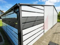 Plechová garáž 9m x 6m s technickou místností 2m x 6m