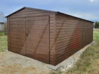 Plechová garáž se sedlovou střechou 3.5m x 5m dvoukřídlá brána