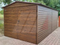 Garáž z trapézového plechu se sedlovou střechou 3m x 5m