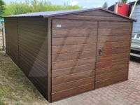 Garáž z trapézového plechu se sedlovou střechou 3m x 5m