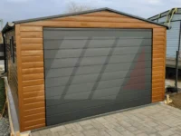 Plechová garáž se sedlovou střechou zlatý dub 4m x 6m