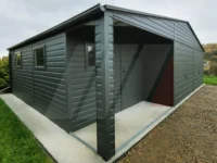 Plechová dvoustáníková garáž s nikou 9m x 6m grafit