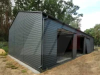 Skladová hala se sedlovou střechou, 14m x 7m, výklopná vrata