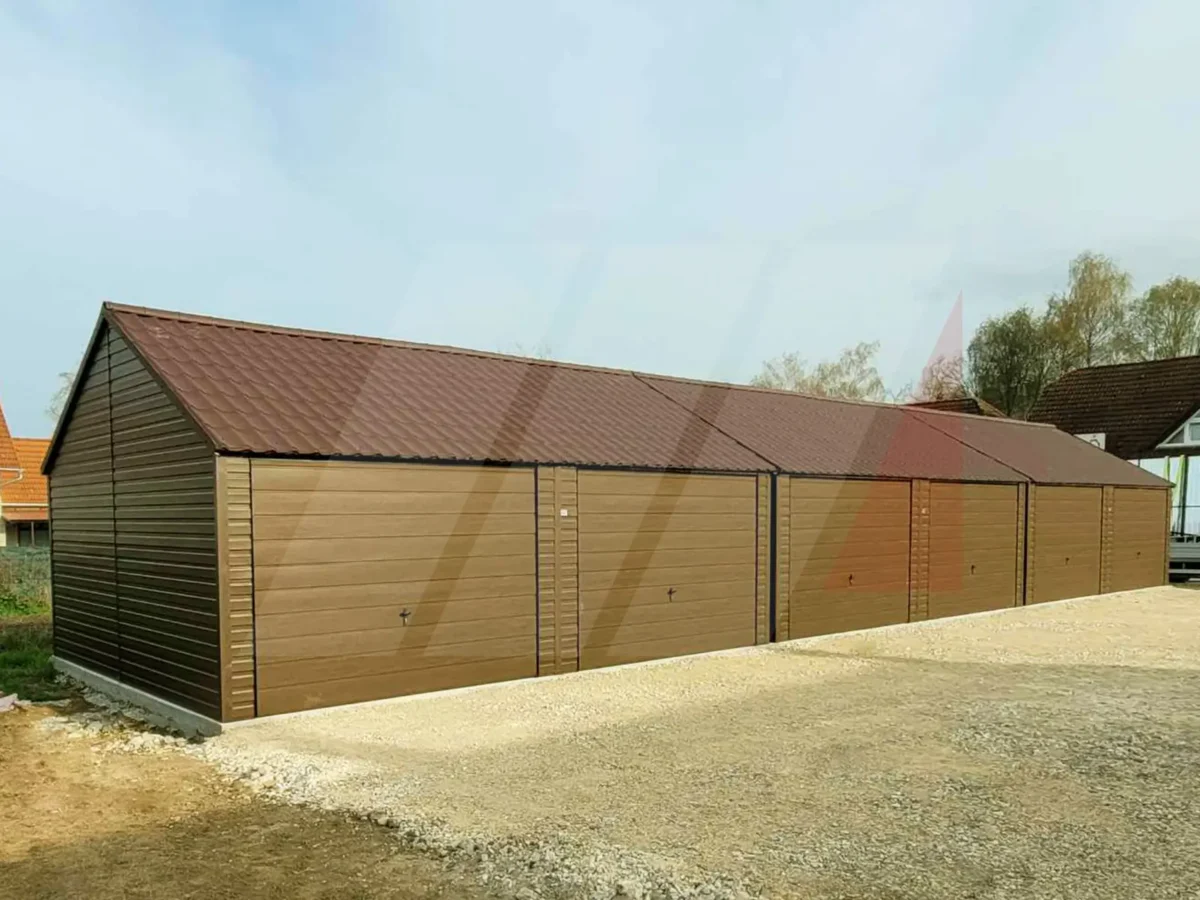 Skladová hala ořech 21m x 6m se šesti výklopnými vraty