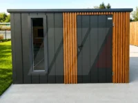 Domek na nářadí Premium 2.75 × 2.35 m – antracit + lamely