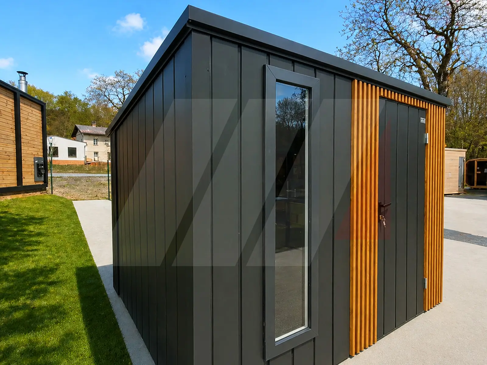 Domek na nářadí Premium 2.75 × 2.35 m – antracit + lamely